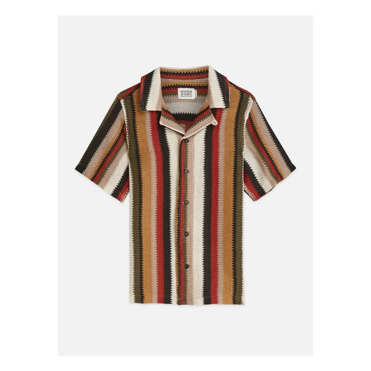 Scotch & Soda - Striped Mesh Shirt | Red