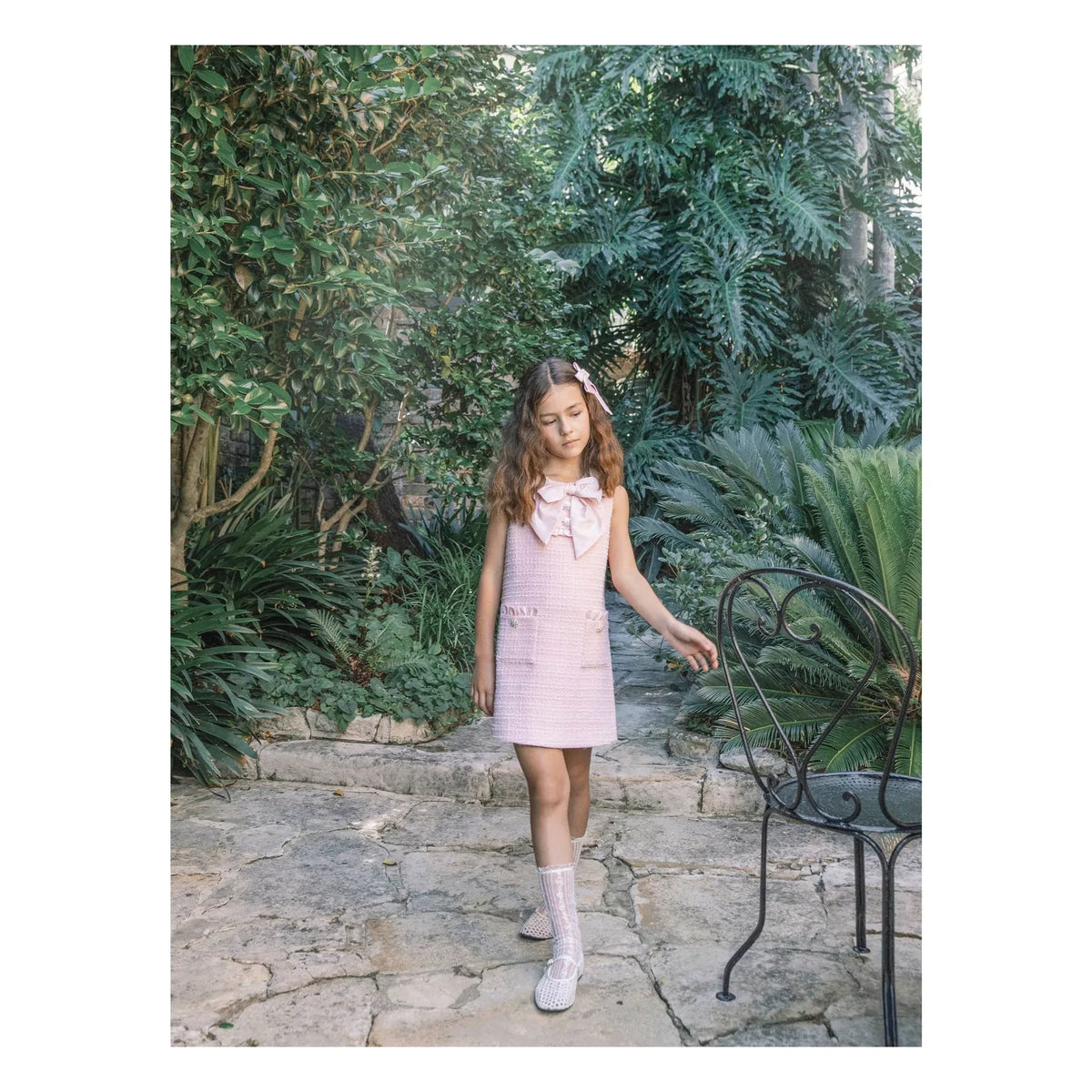 Tutu du Monde - Dust Pink Leaf Tweed Dress | Dust pink