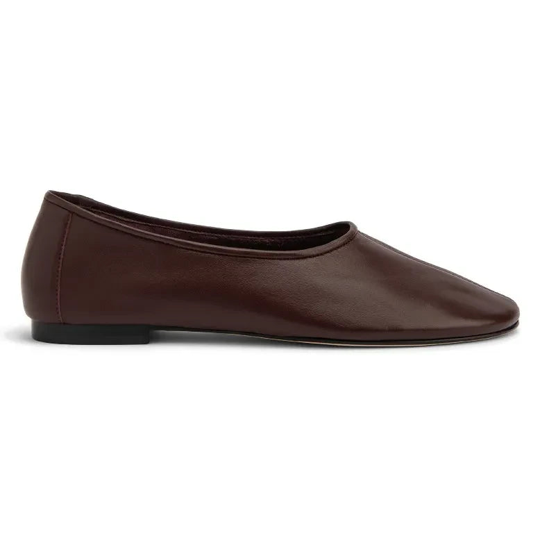 BY FAR - Prudence Leather Ballet Flats | Brown