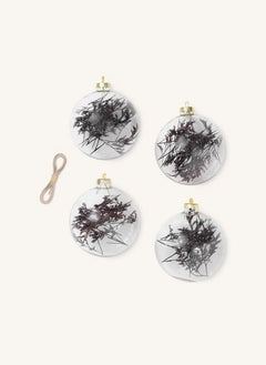 Ferm Living - Flora Glass Christmas Ornaments - Set of 4 | Plum