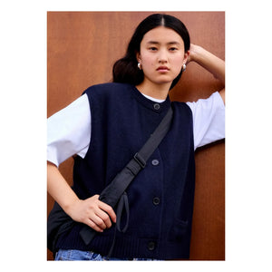 Surprise Paris - Margaux Sleeveless Merino Wool and Cashmere Vest | Navy