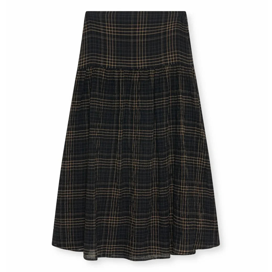 the new society - Carreaux Aira Cotton Skirt | Gray