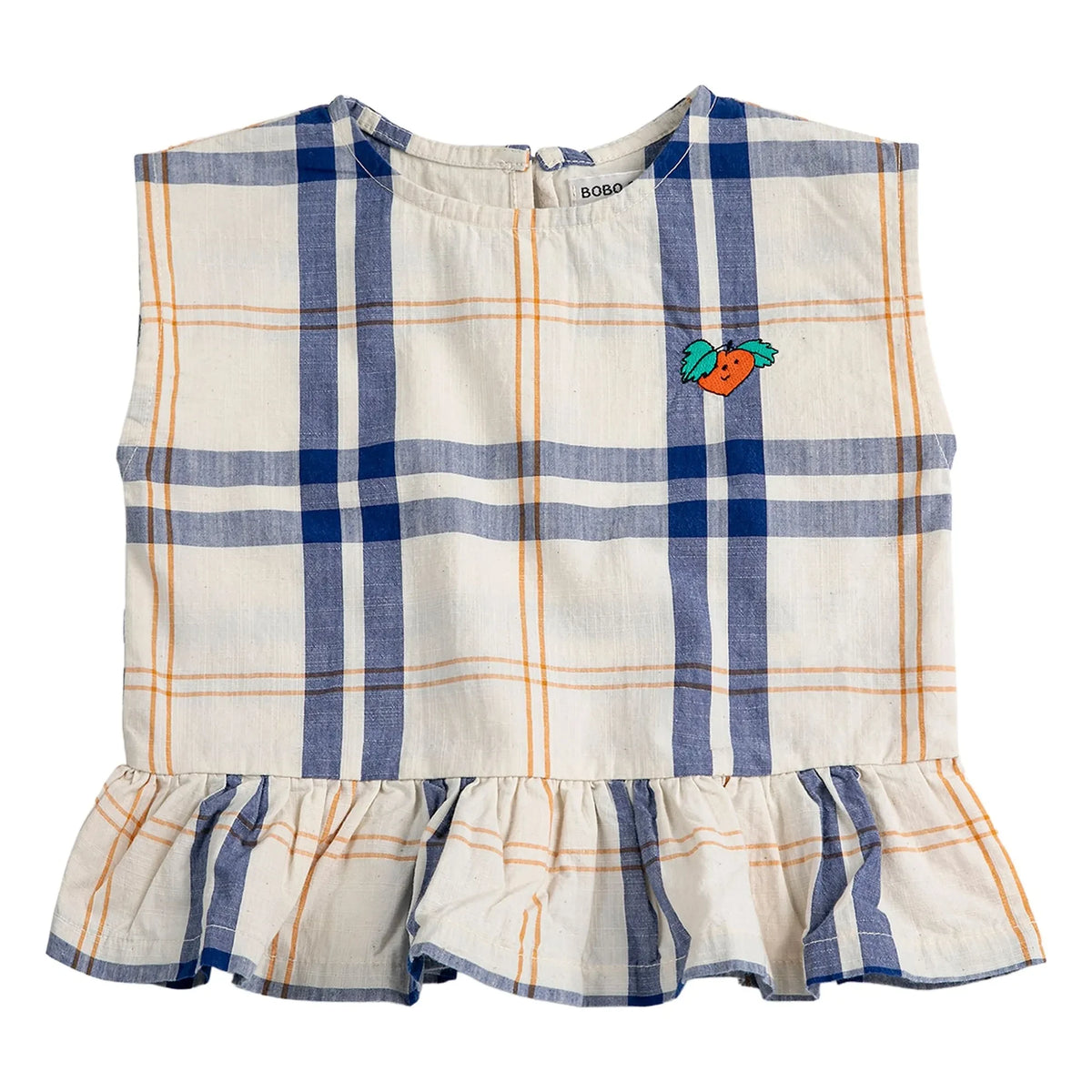 Bobo Choses - Organic cotton baby tartan top | Ecru