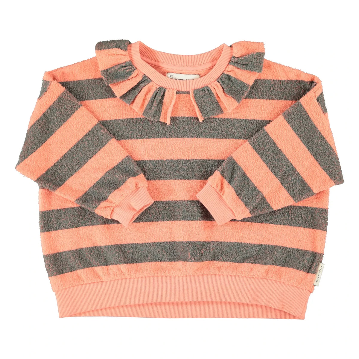 Piupiuchick - Striped Collar Organic Cotton | Coral