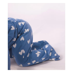 Petit Bateau - Dors Bien Cœurs organic cotton fleece pajamas | Blue