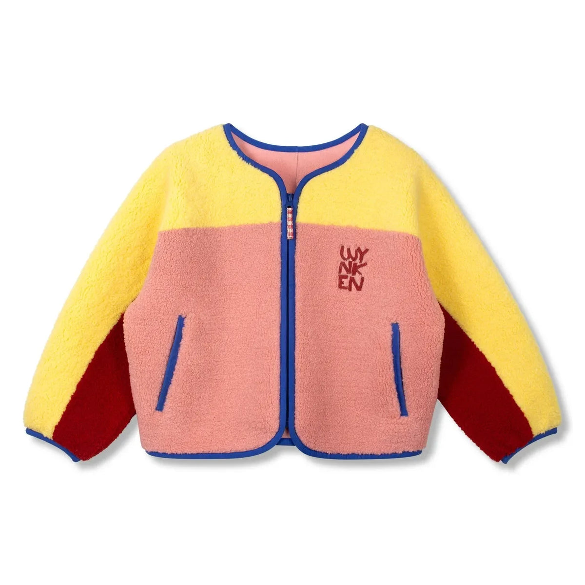 Wynken - Color Block Sherpa Jacket | Pink