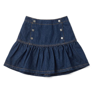 Smallable Kid - Ema button-up skirt | Denim blue