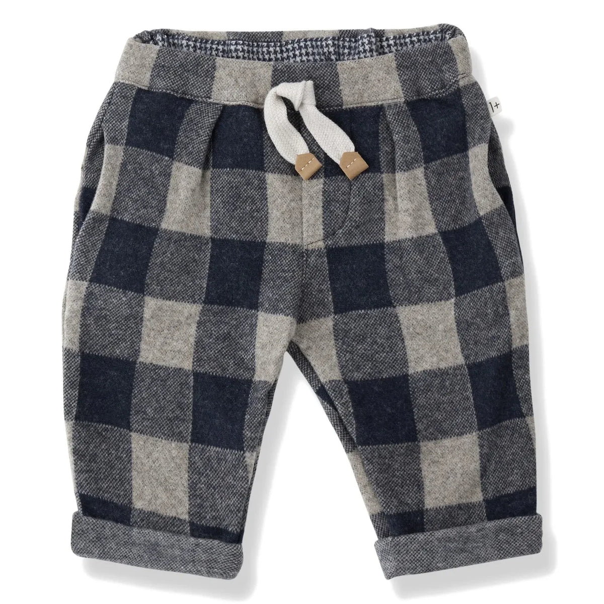1+ in the family - Firenze Checked Fleece Pants | Dark Blue