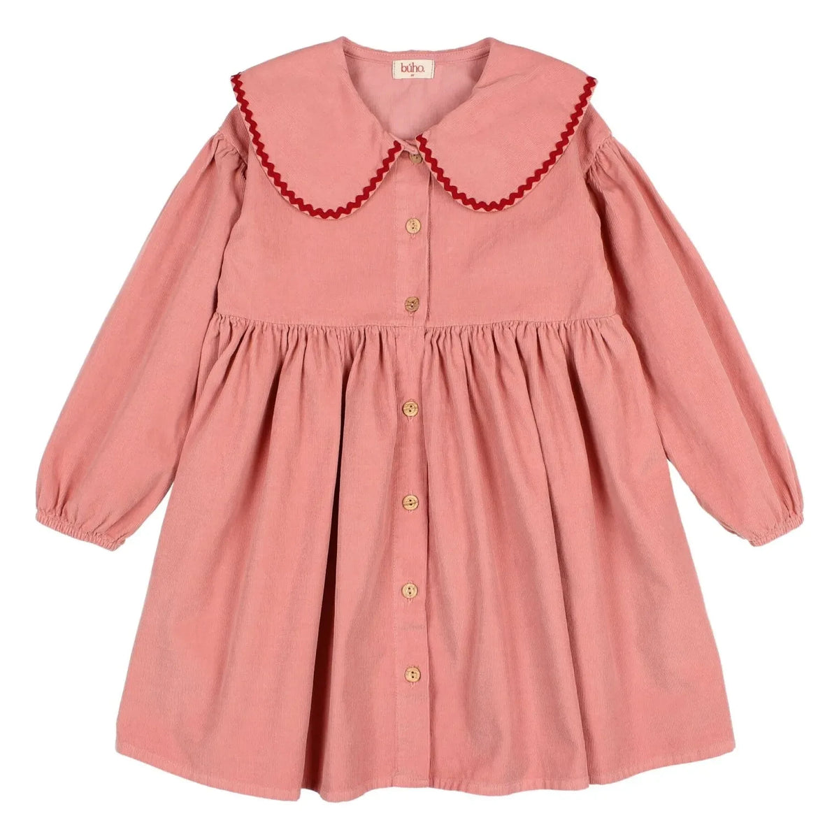 Búho - Claudine Collar Velvet Ruffled Dress | Pink