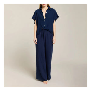 Maison Saint Julien - Sparta Cotton Gauze Pants | Navy Blue