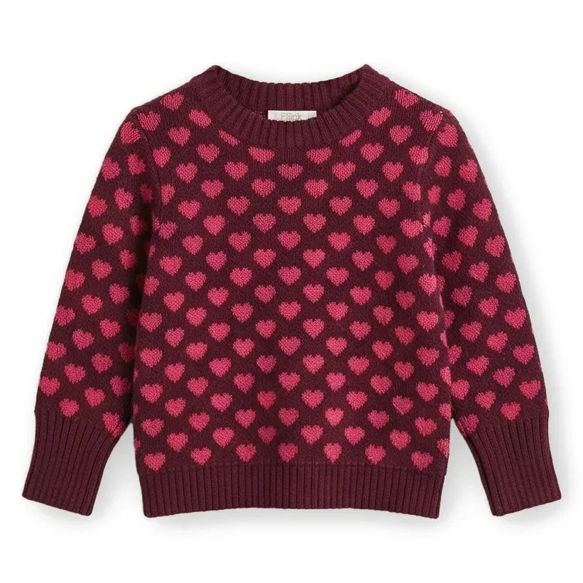 Fliink - Janie Hearts Sweater | Burgundy