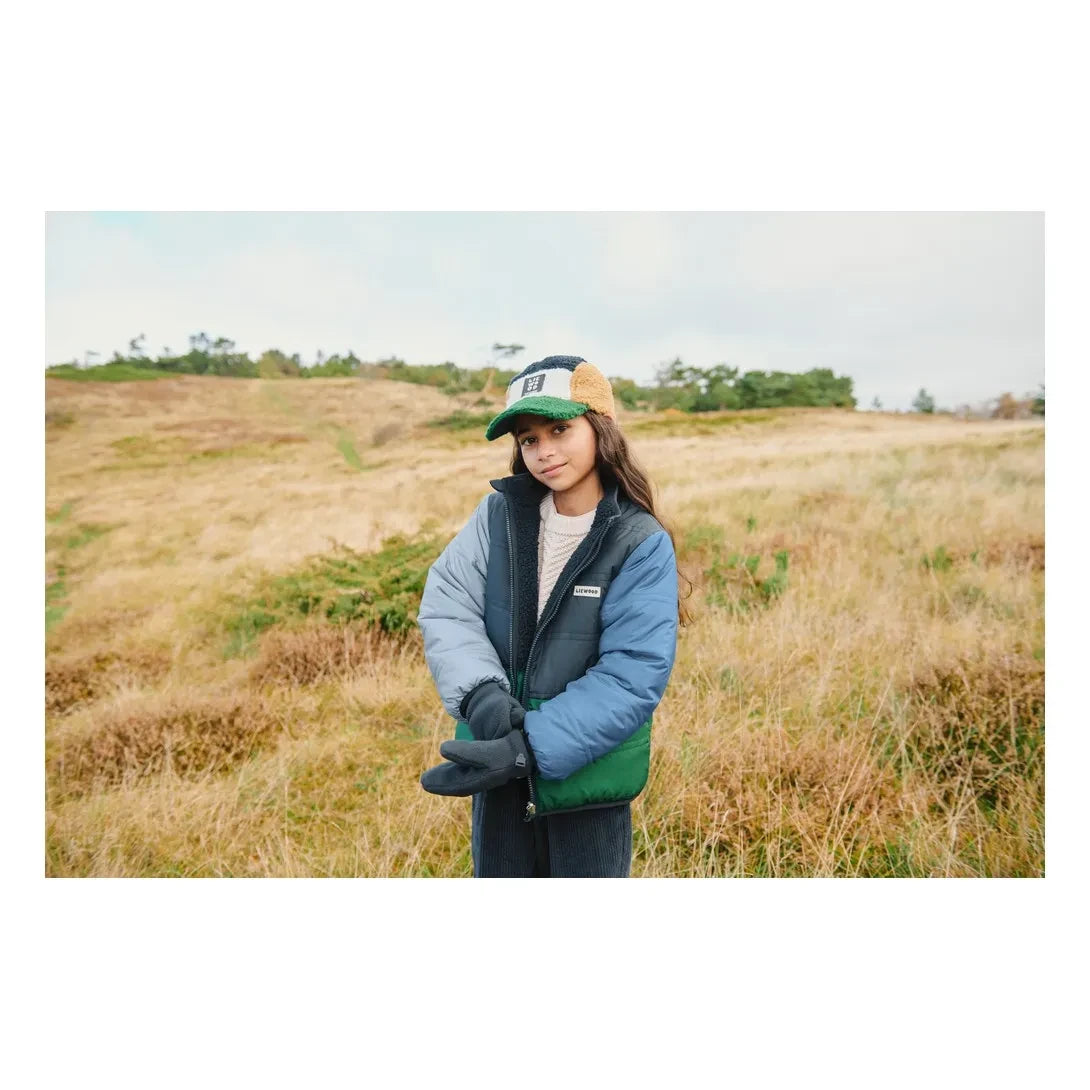 Liewood - Franka Reversible Sherpa Style Jacket Made from Recycled Fibers | Navy