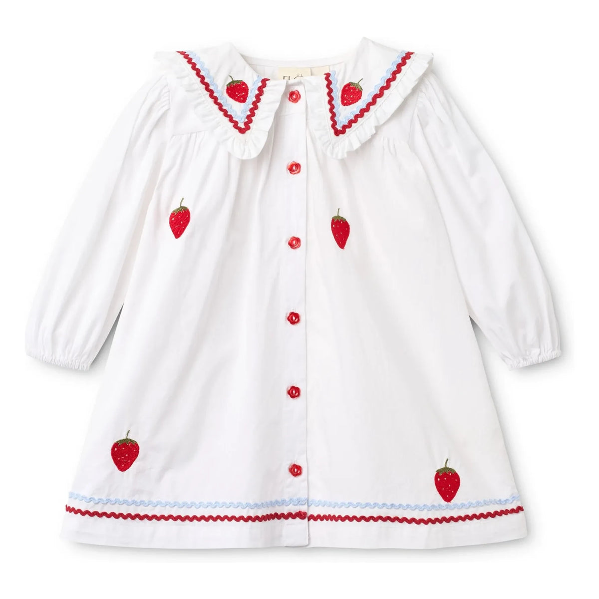 Flöss - Strawberry Manon Dress | White
