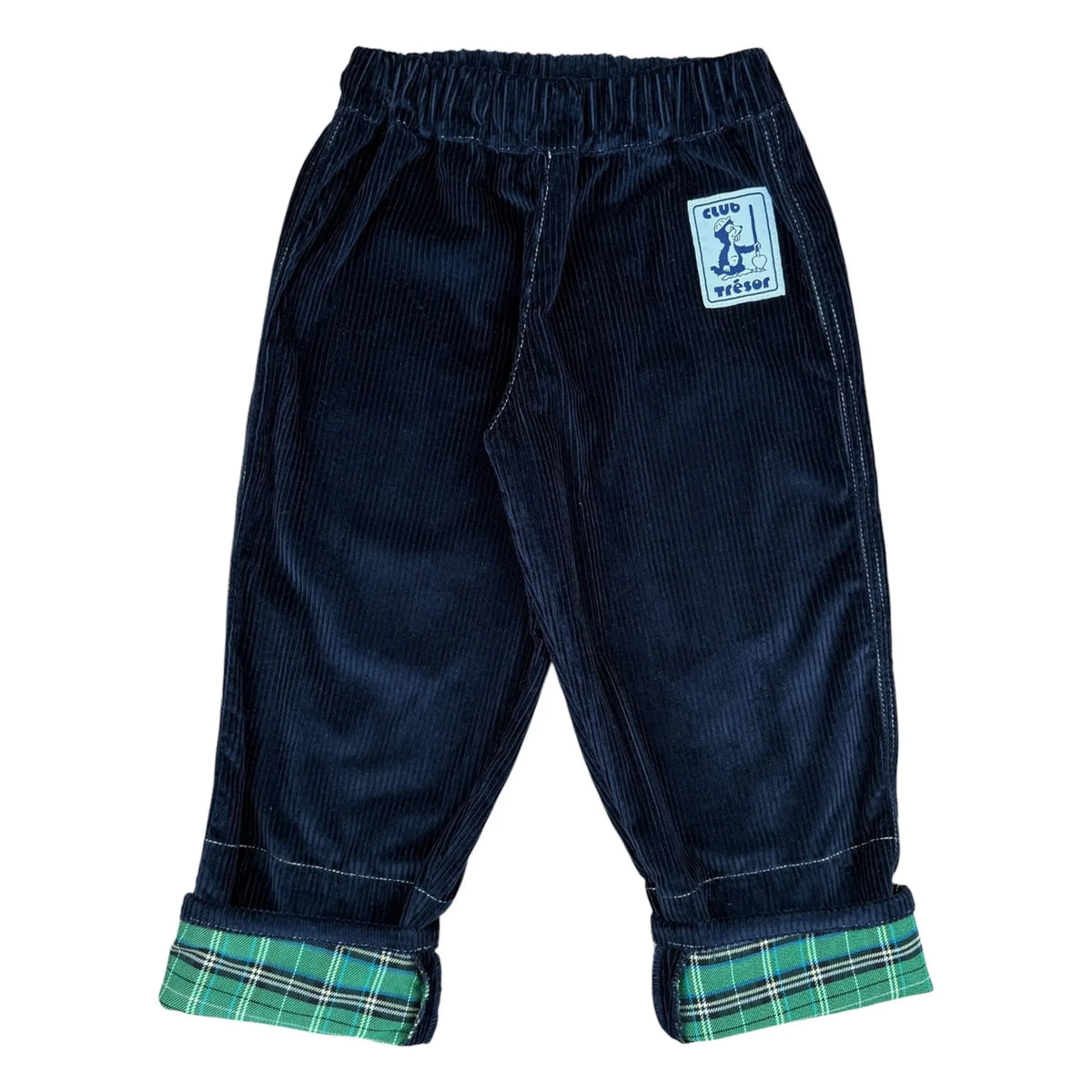 Club Trésor - Growing Trousers Comfortable Velvet | Dark Blue