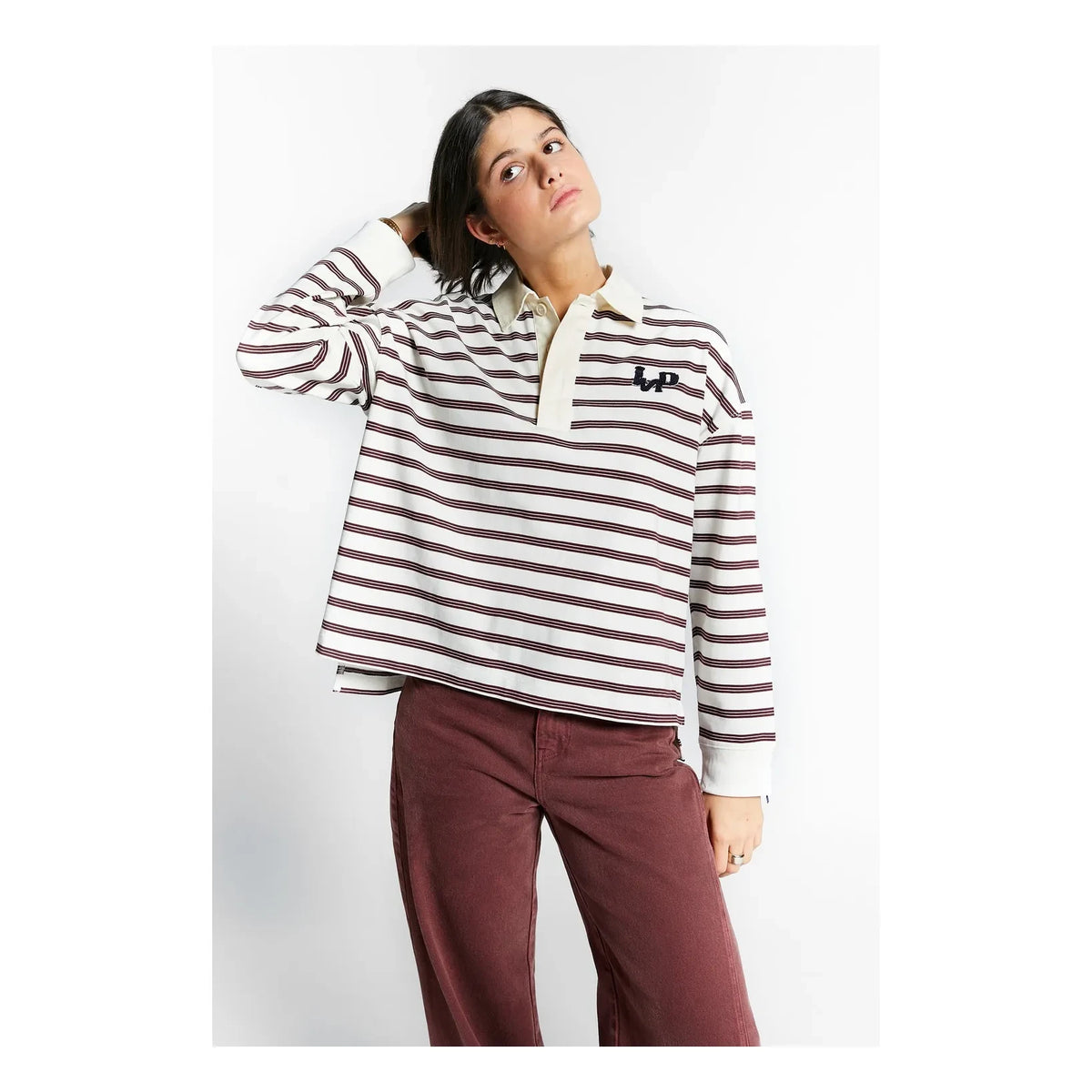 Indee - Wales Striped Polo Shirt | Burgundy