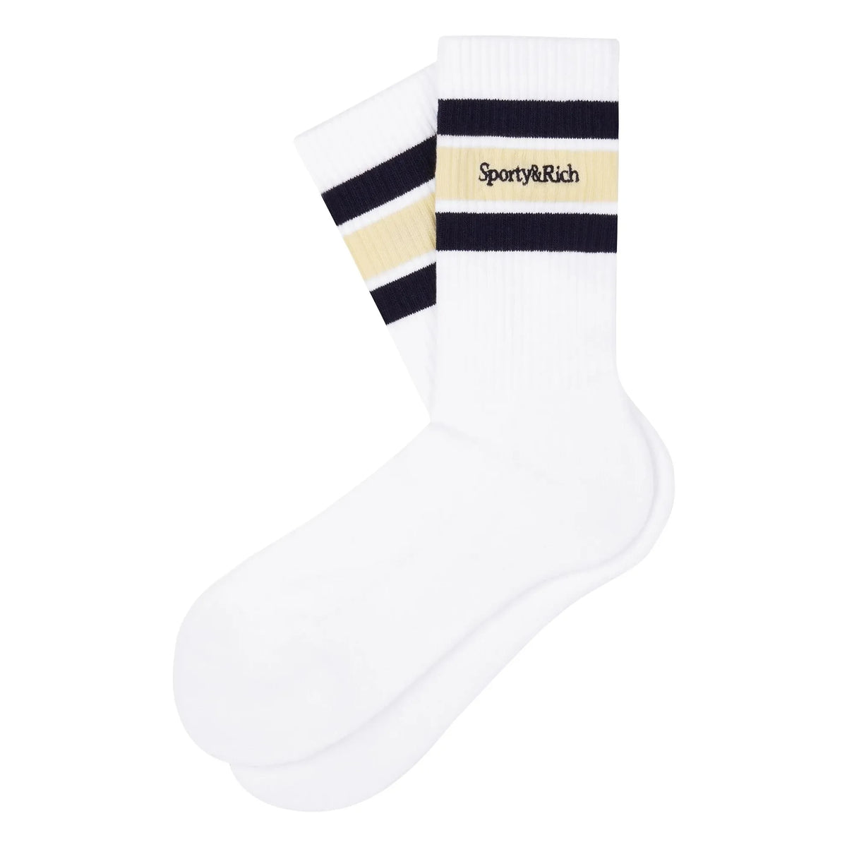 Sporty & Rich - Serif Logo socks | Pale yellow
