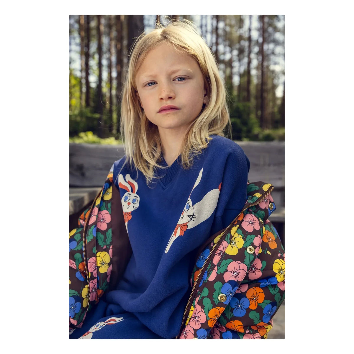 Mini Rodini - Floral Print Recycled-Fiber Puffer Jacket | Black