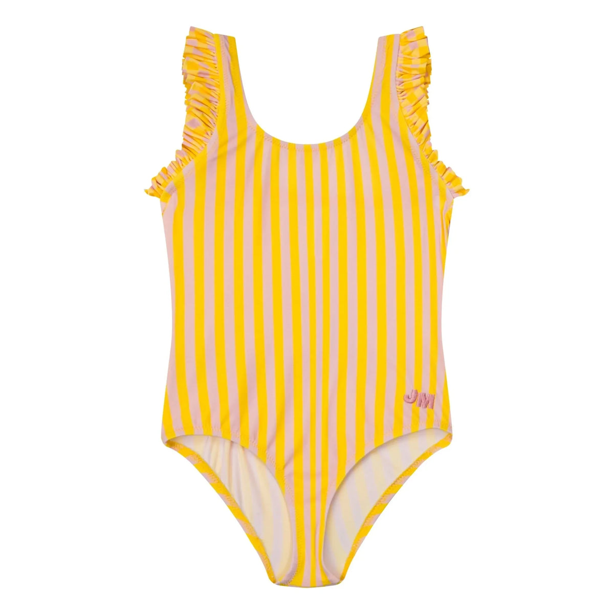 Jera Mini - Striped Ruffle Swimsuit | Yellow
