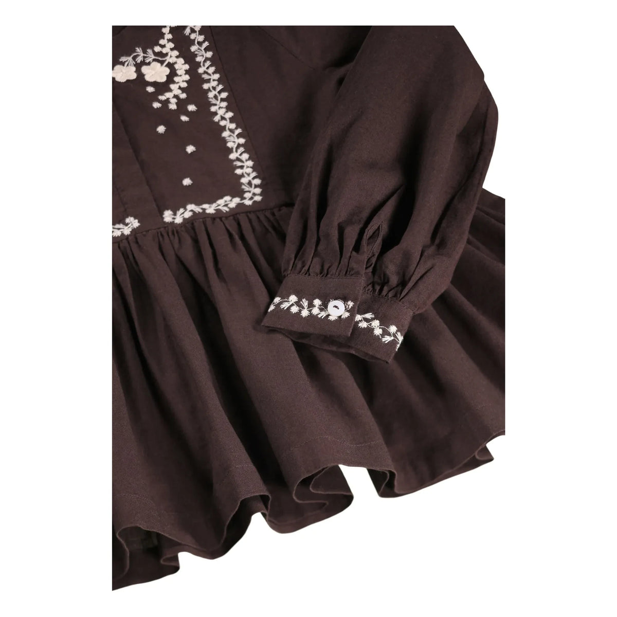 Molo - Rhonda embroidered blouse | Organic cotton | Brown