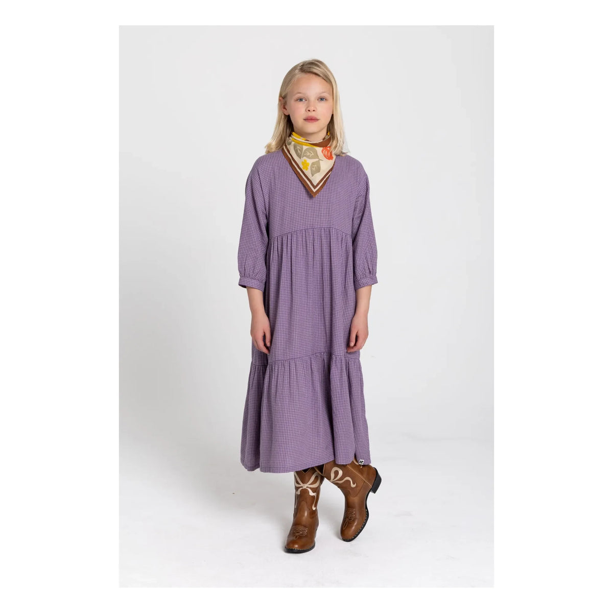 Hundred Pieces - Naya Checked Dress | Lavender