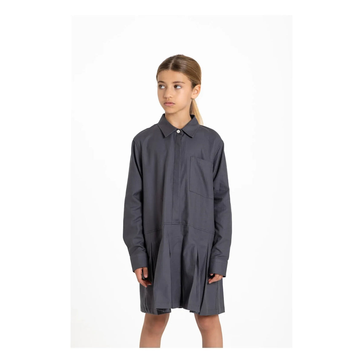 Smallable Kid - Crown shirt dress | Dark gray
