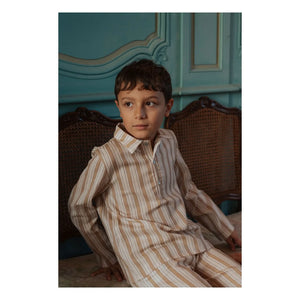 Risu Risu - Navigo Striped Organic Cotton Pajamas | Natural