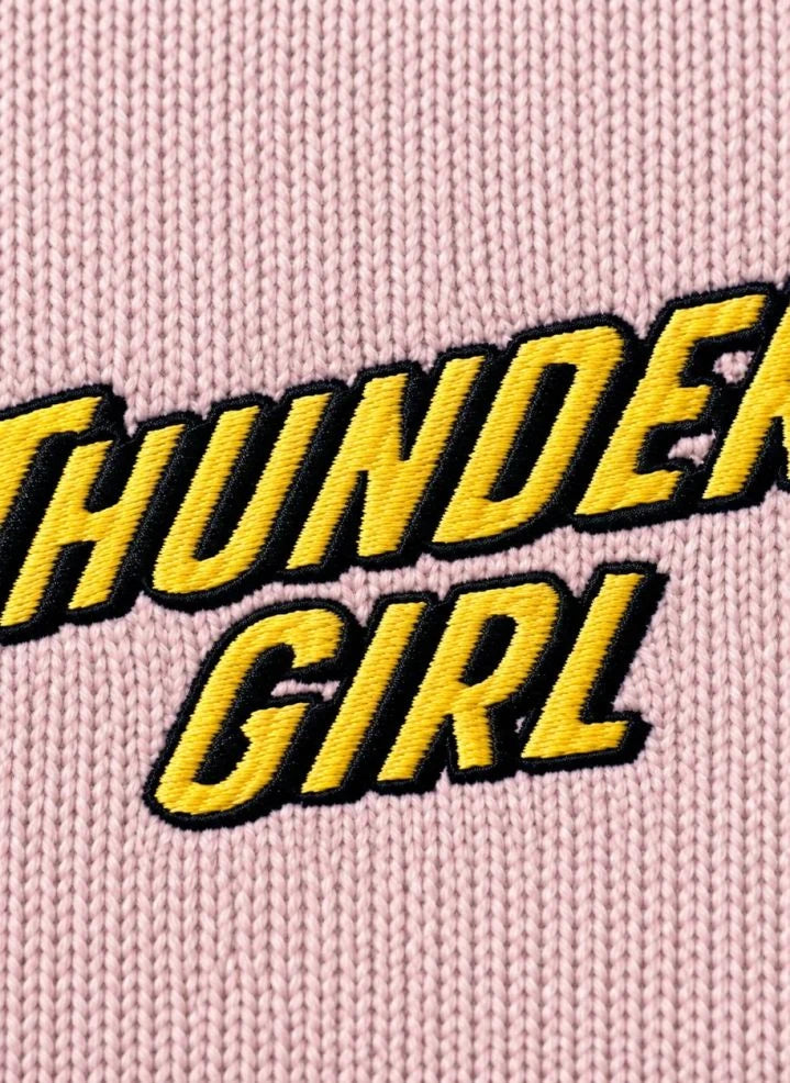Hundred Pieces - Lacy Thunder Girl Merino Wool Sweater | Light Pink
