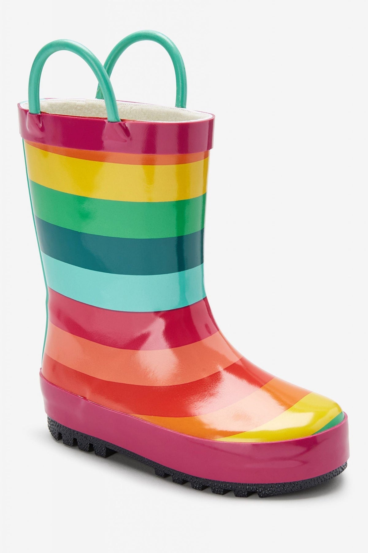 Dinossi - Rainbow Kids Rain and Winter Boots with Handles - 28 