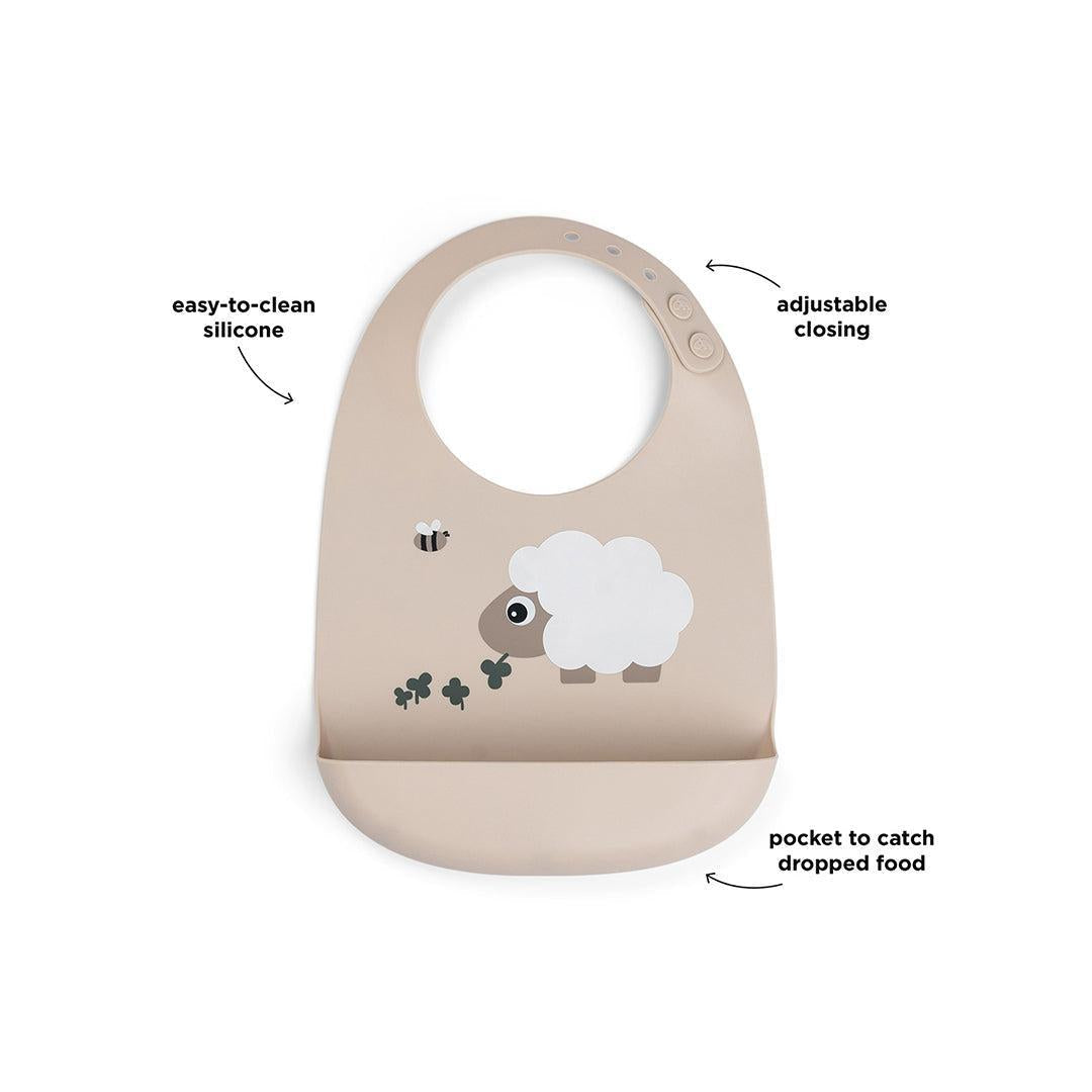 Done By Deer Silicone Bib - Sheepy Sand-Bibs-Sheepy Sand- | Natural Baby Shower