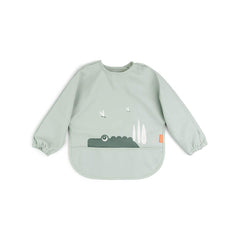 Done by Deer Sleeved Pocket Bib - Green - Croco-Bibs-Green- | Natural Baby Shower