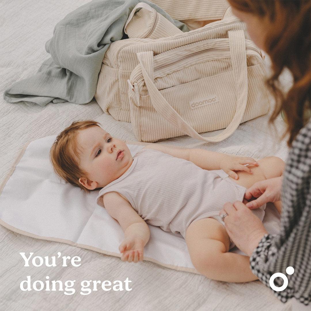 Doomoo Changing Bag - Fluffy Corduroy Beige-Changing Bags-Fluffy Corduroy Beige- | Natural Baby Shower