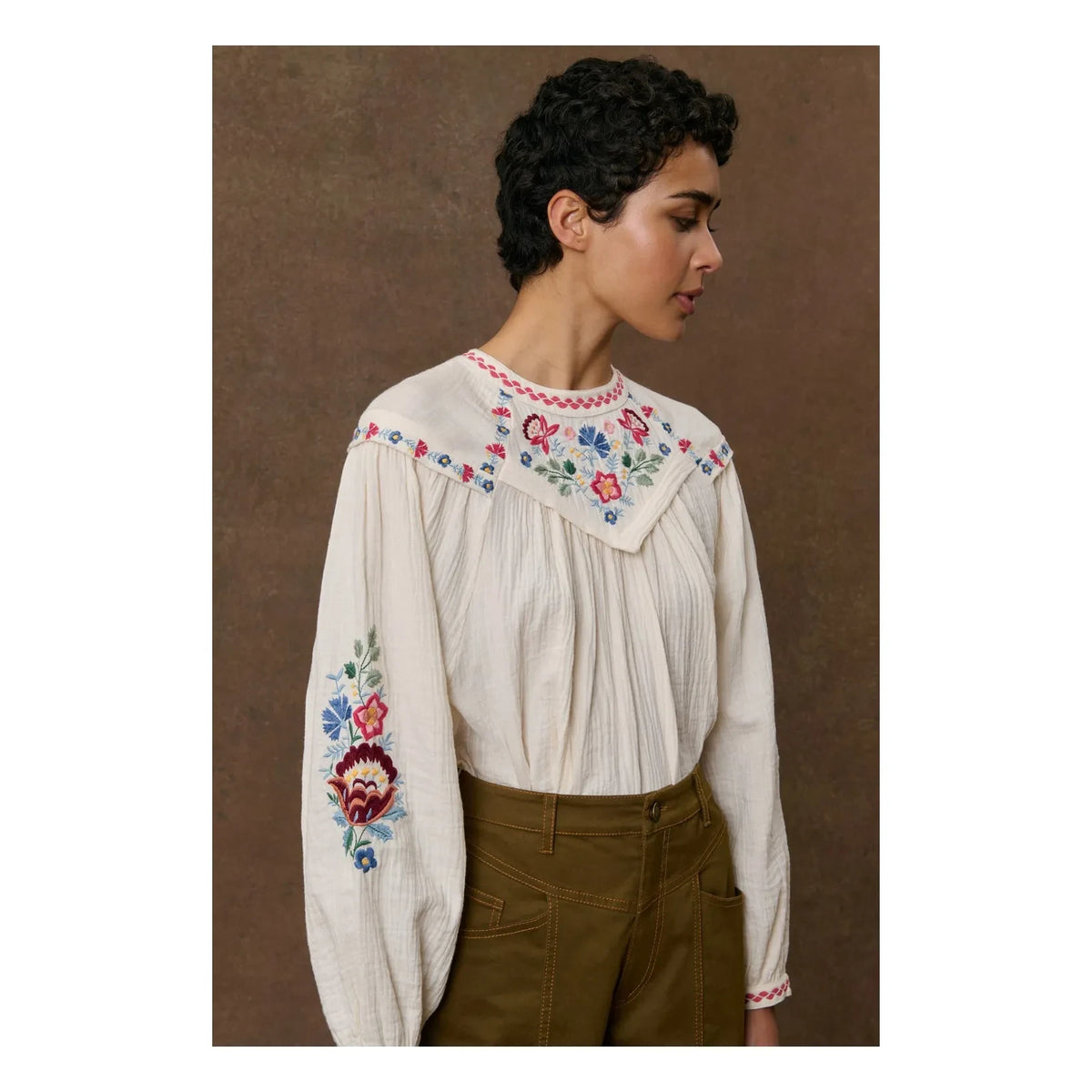 Louise Misha - Izzy Organic Cotton Blouse | Cream
