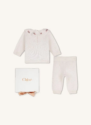 Chloé - Cashmere T-shirt and Trousers Set | Chalk