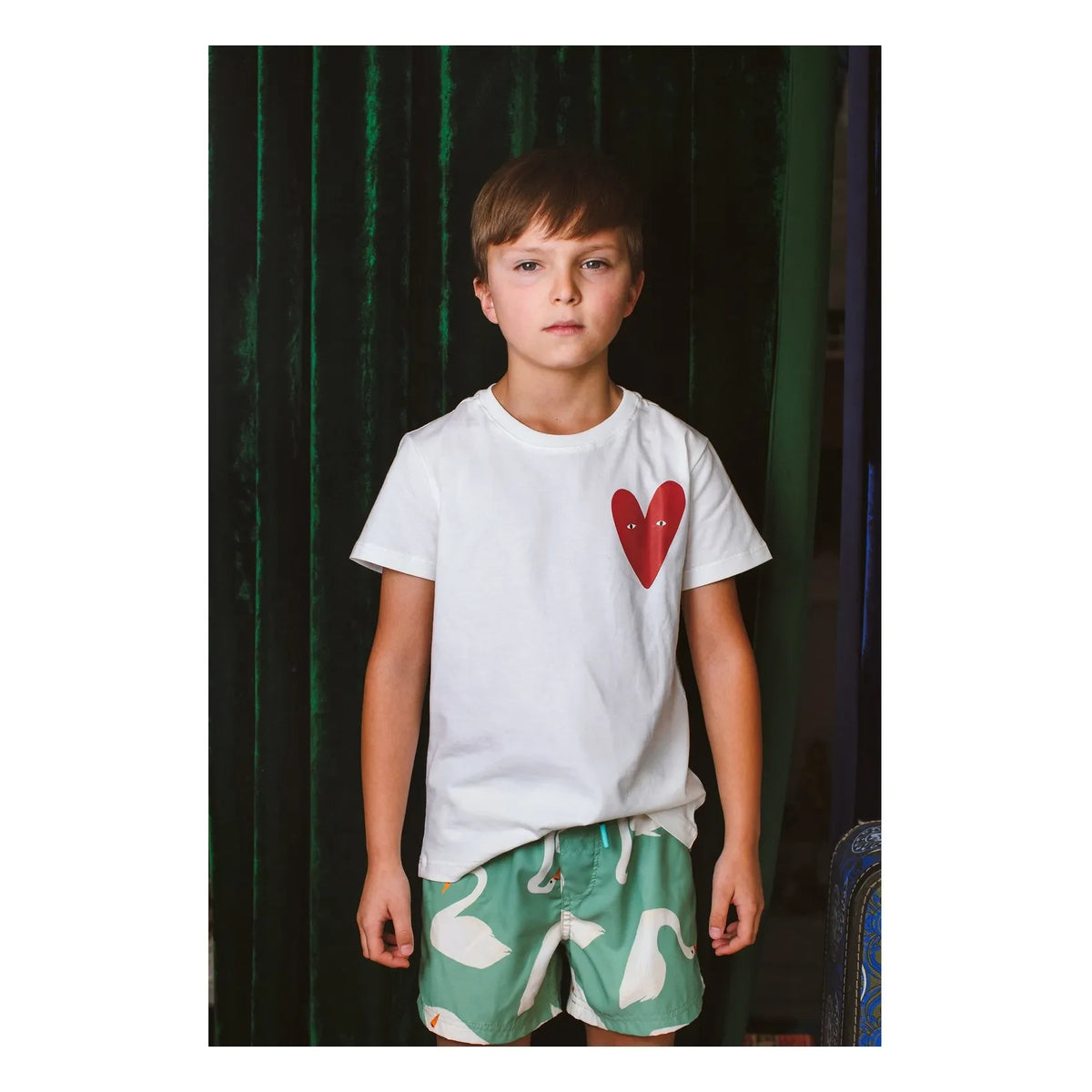 Pepita & Me - Swan Swim Shorts | Green