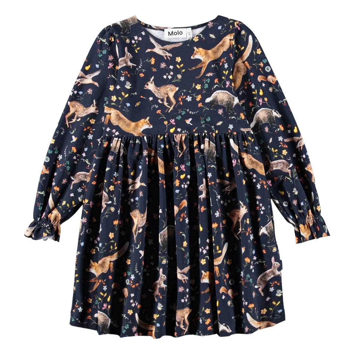 Molo - Organic Cotton Camie Animals Dress | Night Blue
