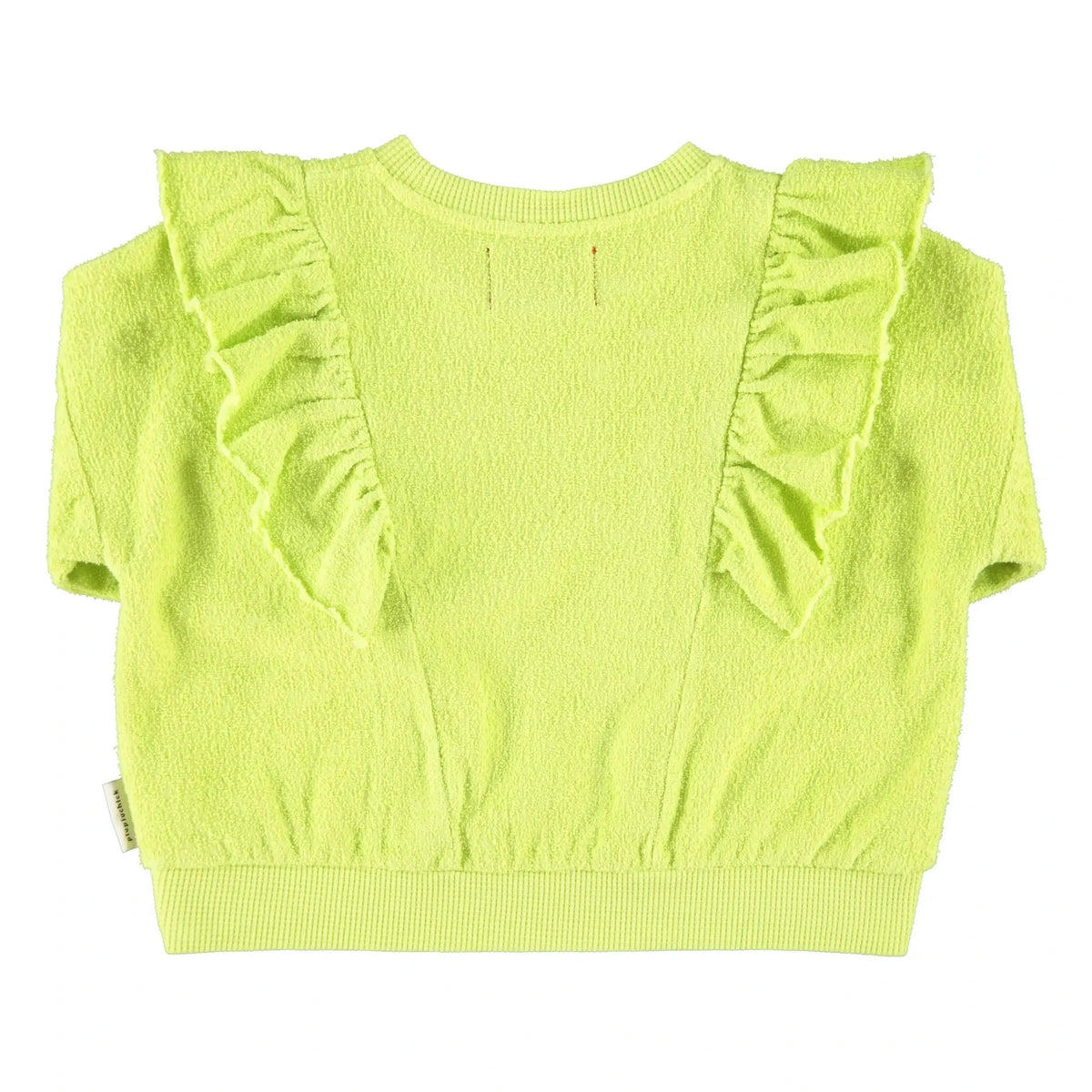 Piupiuchick - Fluorescent Yellow | Organic Cotton Terry Ruffled Sweatshirt