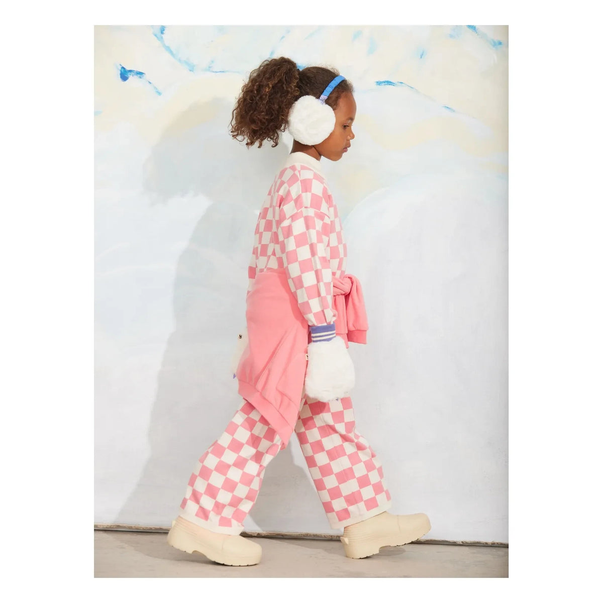 Mini Rodini - Damier organic cotton sweatshirt | Pink