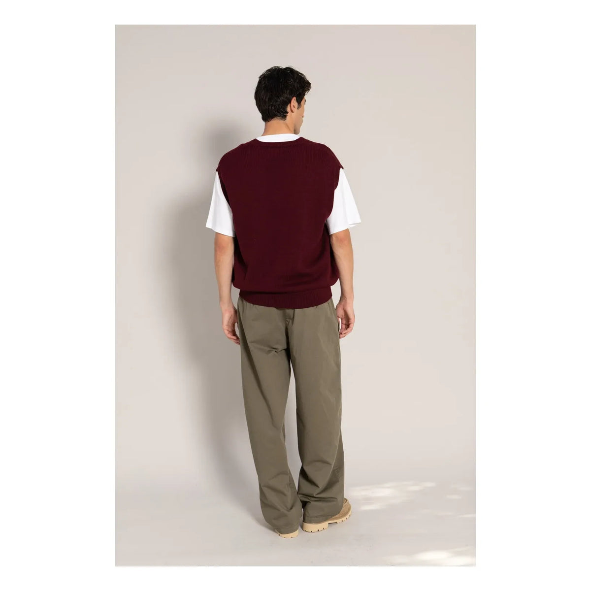 Smallable Man - Baxter Sleeveless Merino Wool Sweater | Burgundy
