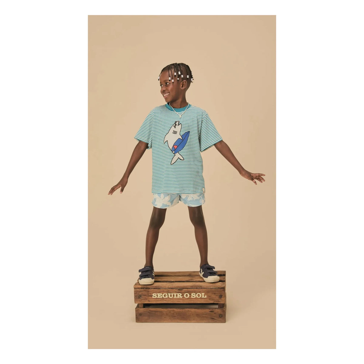 Fabula - Jungle Lace-up Shorts | Light Blue