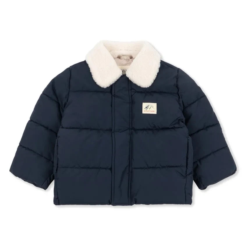 Konges Sløjd - Alpi Padded Coat with Sherpa Collar Detail | Night Blue