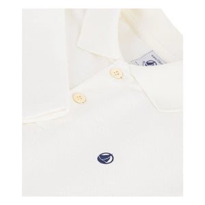 Petit Bateau - Organic cotton logo polo shirt | Ecru