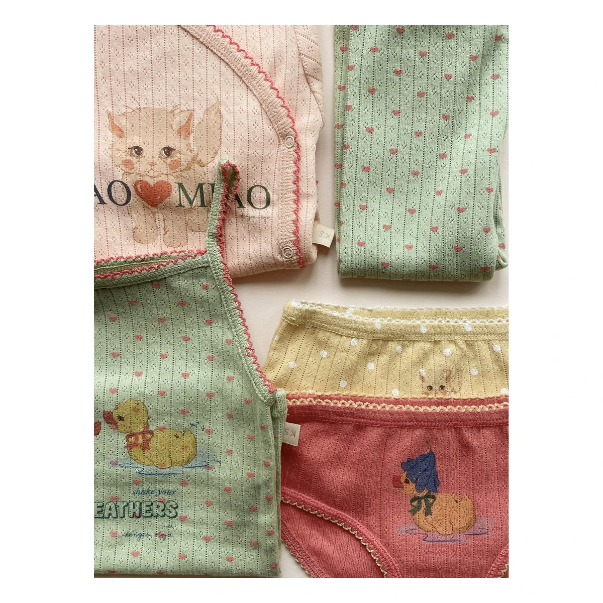 Konges Sløjd - Minnie Ciao Miao Organic Cotton Pointelle Bodysuit | Pink