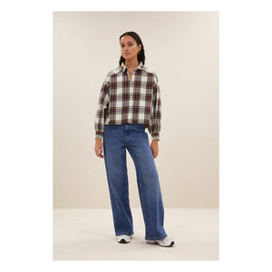 By Bar - Sarah Checked Blouse | White