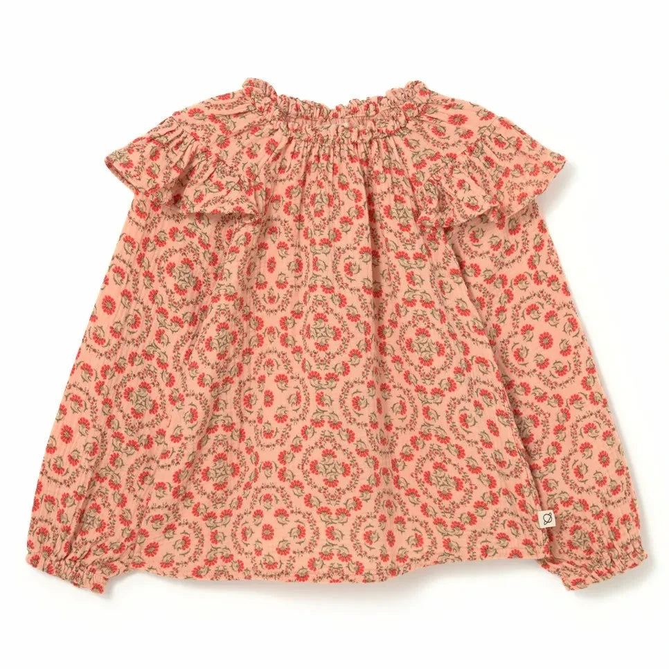 Cozmo - Elda Fleurie ruffled blouse | Peach