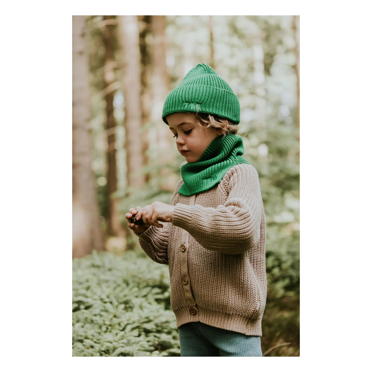 Yuki - Endless Organic Cotton Choker | Chrome Green
