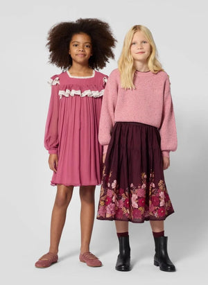 Chloé - Fleurie Wool-Gauze Skirt | Plum