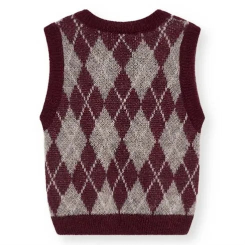 the new society - Dune Sleeveless Sweater | Burgundy
