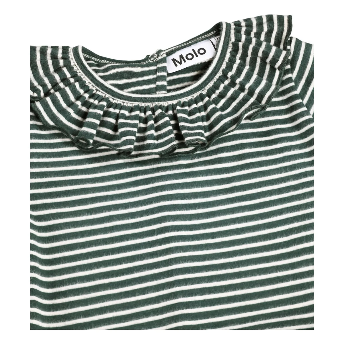 Molo - Cybilla Striped Organic Cotton Dress | Chrome Green
