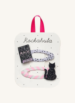 Rockahula Kids - 2-piece Little Witches Glitter Hair Clip Set | Black