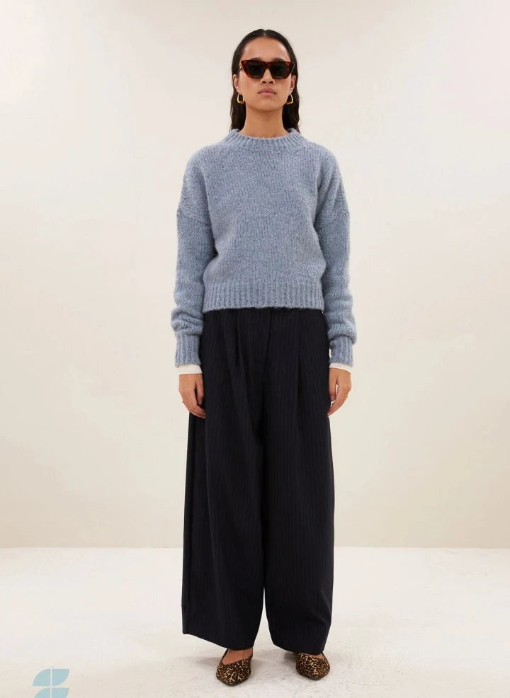 By Bar - Sonny Wool Sweater | Grey Blue